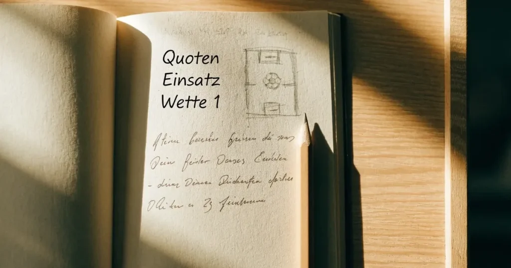Ein Notizbuch mit handschriftlichen Stichpunkten und kleinen Skizzen liegt neben einem Bleistift auf einem hellen Tisch, Tageslicht von der Seite.